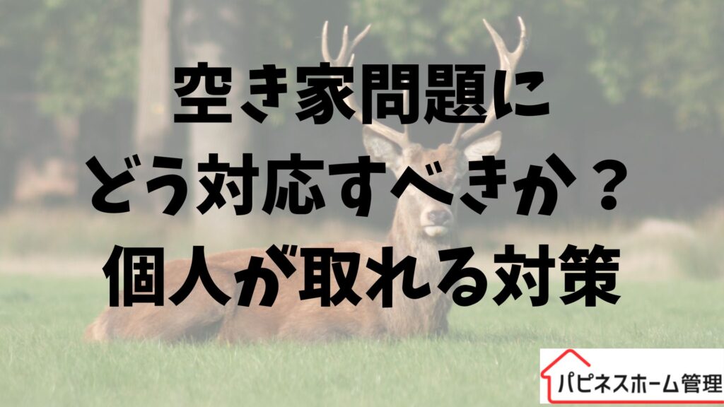 空き家問題
個人での対応
ハピネスホーム管理