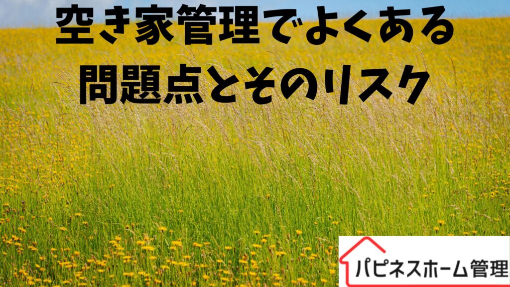 空き家管理
問題点とリスク
ハピネスホーム管理